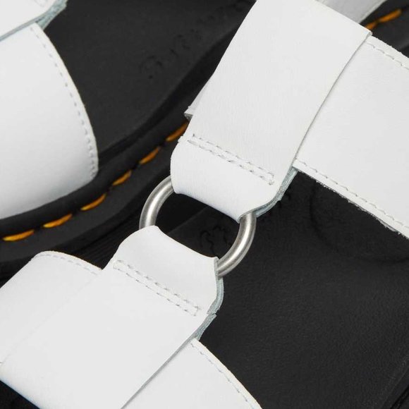 Dr. Martens Francis White Leather Strap Platform Sandal - Picture 3 of 12